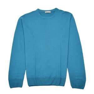CRUCIANI SWEATER CREWNECK WOOL SIZE LARGE TEAL BLUE NWT NEW